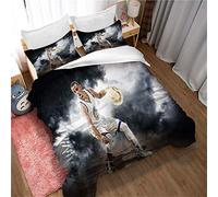 CHAOSE-FRB Luxueux Ensemble De Couette De Basketball Stephen Curry avec 2 Taie d'oreiller, Polyester/Coton, Doux pour La Peau, Double (Style 02,220x240cm(1.8M/2MBed))