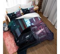 Chaose-Ukb Parure De Lit Need For Speed Race Housse De Couette Confortable Garçon Fille 3 Pieces Blanc Noir Parure De Lit 50x75cm Taie D'oreiller Microfibre