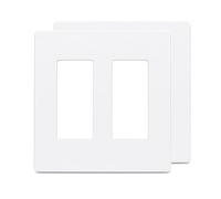 ChaosssCo Lot de 2 plaques murales décoratives sans vis de taille standard pour interrupteur, blanc