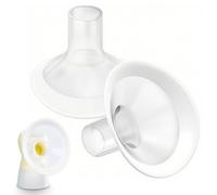 CHAOTEMAI 2 Pièces Téterelles Silicone 27MM Ovale Accessoires pour Tire-Lait Doux pour Medela PersonalFit Freestyle Maxflow Freestyle Flex Swing Maxi Connector Lansinoh Signature Pro