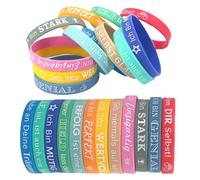 CHAOTEMAI 24 Pièces Bracelet Silicone Bracelet Personnalisé Enfant de Motivation Gourmette Enfant Elastique Goodies Anniversaire Enfants pour Cérémonies Remise Diplômes Réunions Garçons Filles