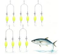 CHAOTEMAI 5pcs Montage De Fond Inversé à Double Hameçon avec Ardillon, Hamecon Peche, Hameçon Double Inversé, pour Un Lancer en Douceur, Eau Douce Eau Salée Jigging Drifting Casting Use(Crochet n°8)