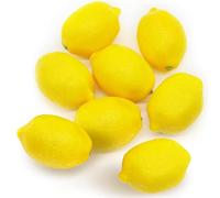 CHAOTEMAI 8 Pièces Citron Décorative Citron Artificiel Réalistes Citron en Plastique Citron Simulé Accessoire Cuisine，pour Décoration de Vin Appui Verticaux Artificiels de Fruit
