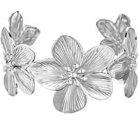 CHAOTEMAI Bracelet Fleur Manchette Argent Réglable Bracelet Fille Bras Bretelles Empilables Bijoux Femme Jonc Motif Floral Personnalisés pour Quotidien Voyage Mariage Femmes Filles Mères