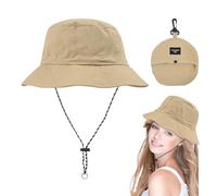 CHAOTEMAI Casquette Femme Tour de Tête 21-24in Imperméable Pêche Chapeau de Soleil Pluie Pliable Séchage Rapide Vêtements Imperméable Femme Plage Randonnée Camping Voyage Été(Kaki)