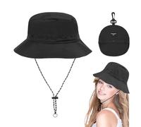 CHAOTEMAI Casquette Femme Tour de Tête 21-24in Imperméable Pêche Chapeau de Soleil Pluie Pliable Séchage Rapide Vêtements Imperméable Femme Plage Randonnée Camping Voyage Été(Noir)