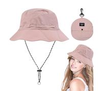 CHAOTEMAI Casquette Femme Tour de Tête 21-24in Imperméable Pêche Chapeau de Soleil Pluie Pliable Séchage Rapide Vêtements Imperméable Femme Plage Randonnée Camping Voyage Été(Rose)