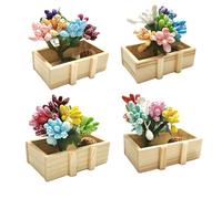 CHAOTEMAI Lot de 4 Aimant Frigo avec des Plantes en Pot Magnet Frigo Artisanat Créatif Artisanat Créatif Fleurs Convient aux Réfrigérateurs Tableaux Blancs Classeurs Meubles Rangement (Fleur Perle)