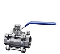 CHAOUYYZ 1/4" 3/8" 1/2" 3/4" 1"-2" Bspt Femelle En Acier Inoxydable 304, Robinet À Boisseau Sphérique Robuste À 3 Sections Avec Poignée Pour Eau, Gaz, Huile/Dn32 1.25 Inch Bsp/Ss316