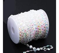CHAOUYYZ 30M 10Mm Blanc, Transparent Perles Octagonales Acrylique Décde Fête de Mariage Decoratio Diamant Cristal Guirlande Suspendue Lumières Rideau/Ab Color