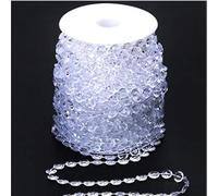 CHAOUYYZ 30M 10Mm Blanc, Transparent Perles Octagonales Acrylique Décde Fête de Mariage Decoratio Diamant Cristal Guirlande Suspendue Lumières Rideau/White Transparent