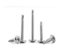 CHAOUYYZ 30Pcs Washer Head Self Drilling Tapping Screw,M4.2 M4.8 Stainless Steel Hardiflex Screws For Metal Sheet/13.0Mm/M4.2 30Pcs