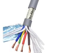 CHAOUYYZ Câble Blindé de 1 M, Fil Électrique Résistant À La Chaleur, 24/22/20/18/17 Awg, 2/3/4/5/6/7/8 Conducteurs, Gris, Isolé Pvc, Câble de Remorquage/Cnc/24 Awg 0.2Mm/7 Cores