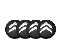 CHAOWEIFB Autocollants Cache Moyeu Voiture pour Citroen C1 C2 C3 C3-XR, Enjoliveur Centre Roue Couvercle de Moyeu Badge Autocollants Tuning Accessoires Lot de 4,Bla-ck-56mm