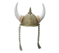Chaoyinn Casque Viking Avec Cornes Et Tresses Casque Guerrier Barbare Germanique Pour Les Fêtes Costumes Médiévales Et Les Marchés La Renaissance Or Taille unique