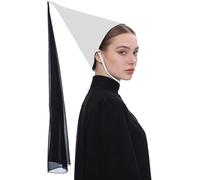 Chaoyinn Chapeau Hennin Gothique Médiéval Chapeau Pointe Cône Médiéval Avec Voile Coiffure Renaissance Pour Femmes Blanc Noir Taille unique