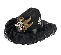 Chaoyinn Chapeau Tricorne Colonial Pour Pirates Avec Pointe Et Plume Accessoire Costume Pour Halloween Pour Pirates Type C Noir Taille unique