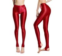 Chaoyinn Leggings pour Dames avec Entrejambe Collants Danse Joggings Sport Jogging Yoga Tights en Nylon pour Femmes Et Hommes Leggings Compression pour Lentraînement Bourgogne M