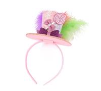 Chaoyinn Mini Casquette Cylindrique Pour Dames Bande De Cheveux Avec Paillettes Plume Pour Fête Mini Top Hat Bande De Front Accessoire De Cheveux Lolita Pour 1 pièce Taille unique