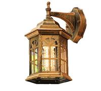 ChaoZan Applique Murale Extérieure, Moderne Classique Lampe Murale Extérieure Métal d'or Appliques Murales E27 Étanche Applique D'extérieur Rétro Intérieur Lanterne pour Jardin Balcon Cour Restaurant