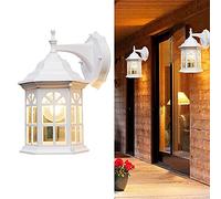 ChaoZan Applique Murale Extérieure, Moderne Simple Lampe Murale Extérieure Métal Blanc Appliques Murales Abat-jour E27 Étanche Applique D'extérieur Aluminium pour Jardin Balcon Cour Salon Cuisine