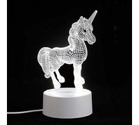 ChaoZan Créatif 3D Cheval Nuit Lampe Art Déco Lampe Lumières nuit Optique LED Décoration Effet d'illusion Lampes Veilleuse Lampe de Chevet Enfants Cadeau Anniversaire Noël Fête Cadeaux
