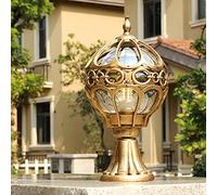 ChaoZan Lampe de jardin Luminaire extérieur Lampe sur pied E27 230V d'aluminium Couleur or Borne Lampe Éclairage pour terrasse et patio