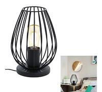 ChaoZan Lampe de Table Vintage à Flamme, Noir, Fer, E27, Interrupteur Inclus, Rétro pour Chambre à Coucher, Salon, Bureau, Étude, Hôtel