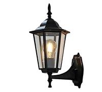 ChaoZan Lumière Extérieure Rétro simple Applique Murale en noir debout / IP55 Couvercle anti-renversement E27 230 V/rustique éclairage d'extérieur pour Cour & Jardin,Sécurité et Design.