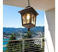 ChaoZan Pendentif En Plein Air Suspendus Lanterne Étanche Lustre Métal Terrasse Patio Clôture Extérieur Plafond Suspension E27 Aluminium Rustiques imperméables pour Porche Couloir Villa Véranda Cour