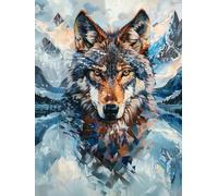 Chaozhirui Kit de broderie au point de croix DIY Kit de point de croix Anime Wolf Animaux mythiques Kit de broderie au point de croix en coton 11CT 40x50cm