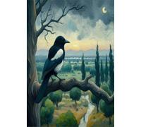 Chaozhirui Kit de broderie au point de croix DIY Kit de point de croix Pie sur un arbre Paysage animalier Kit de broderie au point de croix en coton 11CT 40x50cm