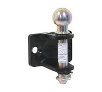 Chape mixte d'attelage 3,5T avec axe à boule 2 trous 17mm entraxe 90mm POMMIER - 17576