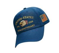 Chapeau 250e anniversaire - Chapeau réglable 250 ans Eagle America | Mode femme pour Halloween, golf, camping, voyage, randonnée, travail, bateau, tonte, anniversaire, bleu