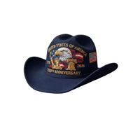 Chapeau 250e jour de l'indépendance des Américains avec broderie unique pour événements en plein air - Chapeau de vache pour homme et femme