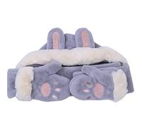 Chapeau 3 en 1 multifonction super doux à capuche écharpe pour W/poches chapeau écharpe pattes gants fille Windproo chapeau bébé adulte kaki/rose chapeau 3 en 1 fourrure chapeau