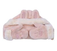 Chapeau 3 en 1 multifonction super doux à capuche écharpe pour W/poches chapeau écharpe pattes gants fille Windproo chapeau bébé adulte kaki/rose chapeau 3 en 1 fourrure chapeau