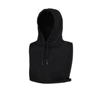 Chapeau à Capuche pour Femmes Hiver Écharpe de Couleur Unie Demi-Chemise Écharpe de Cou Col à Capuche Noir 7.8x9.75in