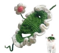 Chapeau à fleurs pour animal de compagnie - Casquette de taille moyenne, coiffe en crochet en laine, aspect semis ludique avec ajustement confortable | Accessoire de costume accrocheur pour animaux de