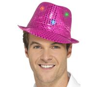 Chapeau à paillettes LED rose - Une lumière qui t'illumine : Chapeau scintillant