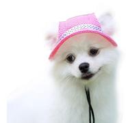 Chapeau à visière pour Chien à Bord Rond,Chapeau de visière pour Chien à | Bord Rond, Casquette de Protection Solaire Respirante pour l'extérieur avec Trous d'oreille - de Paille pour Somb