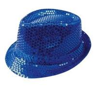 Chapeau adulte Borsalino bleu avec sequins (x1) REF/20196 bleu