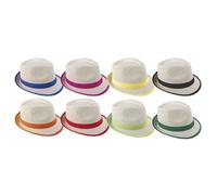 P'tit Clown 14627 Chapeau Paille Adhésif - Borsalino avec Ruban - Coloris Aléatoire