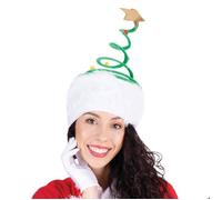Chapeau adulte sapin de Noël en ressort - PTIT CLOWN - REF/22376 - Multicolore - Vert - Pomme de pin et sapin