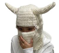 Chapeau amusant au crochet pour l'hiver - Chapeau bob décontracté Y2K-Girl Hot Girls - Corne de diable tricotée pour l'hiver - Coiffe unique en corne de diable