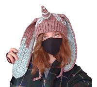 Chapeau amusant au crochet pour l'hiver - Chapeau bob décontracté Y2K-Girl Hot Girls - Corne de diable tricotée pour l'hiver - Coiffe unique en corne de diable