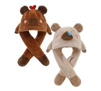 Chapeau Animal en Peluche - Casquette Deux pièces, Couvre-Chef Fantaisie interactif, Costume en Chaude, Design Squeezee | Chapeau d'hiver Mobile pour l'école, Les Jeux, Les Concerts, Les