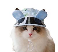 Chapeau Animaux Double Ouverture Oreilles, Casquette de Soleil pour Chien Anti-UV Réglable, Couvre-Chef d'été Chat Léger Ajustable, pour Chiens Chats Promenade Été Soin Extérieur