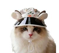 Chapeau Animaux Double Ouverture Oreilles, Casquette de Soleil pour Chien Anti-UV Réglable, Couvre-Chef d'été Chat Léger Ajustable, pour Chiens Chats Promenade Été Soin Extérieur