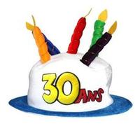 Chapeau Anniversaire âge 30 Ans Avec Bougies - Multicolores Multicolore G